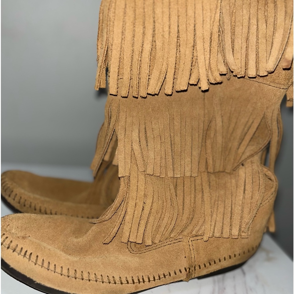 Caramel Minnetonka boots